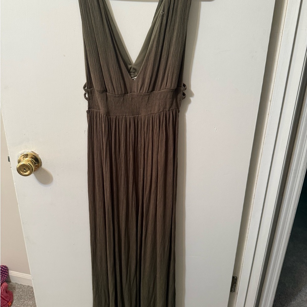 Elegant Olive Green Maxi Dress
